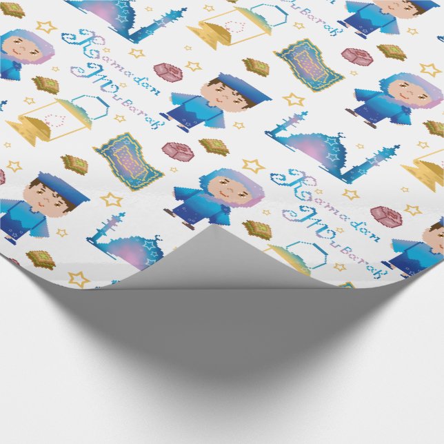 Ramadan Mubarak Pattern Wrapping Paper (Corner)