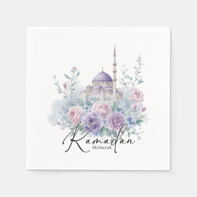Ramadan Mubarak Personalized Islamic Party Decor Napkins (Front)