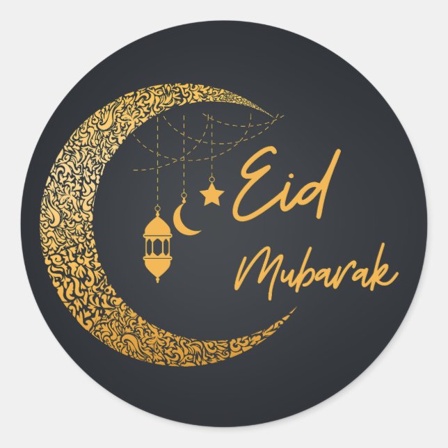 Ramadan Mubarak -Ramadan Kareem -Eid Mubarak Classic Round Sticker (Front)