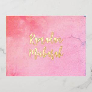 Ramadan Mubarak Ramadan Kareem Miss Gold Foil Holiday Postcard