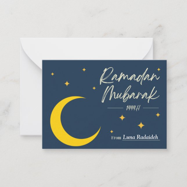  Ramadan Mubarak| Ramadan Kareem    Note Card (Front)