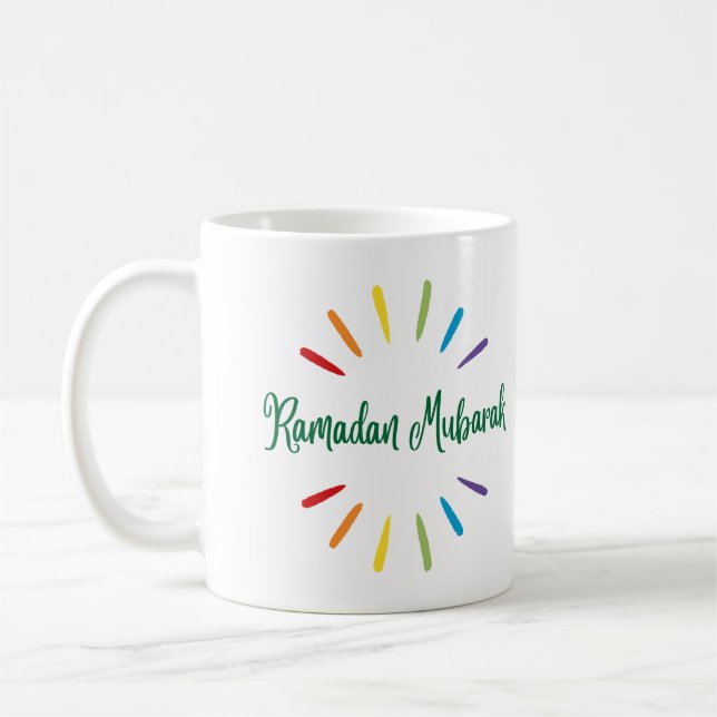 Ramadan Mubarak Simple and colorful Coffee Mug (Left)