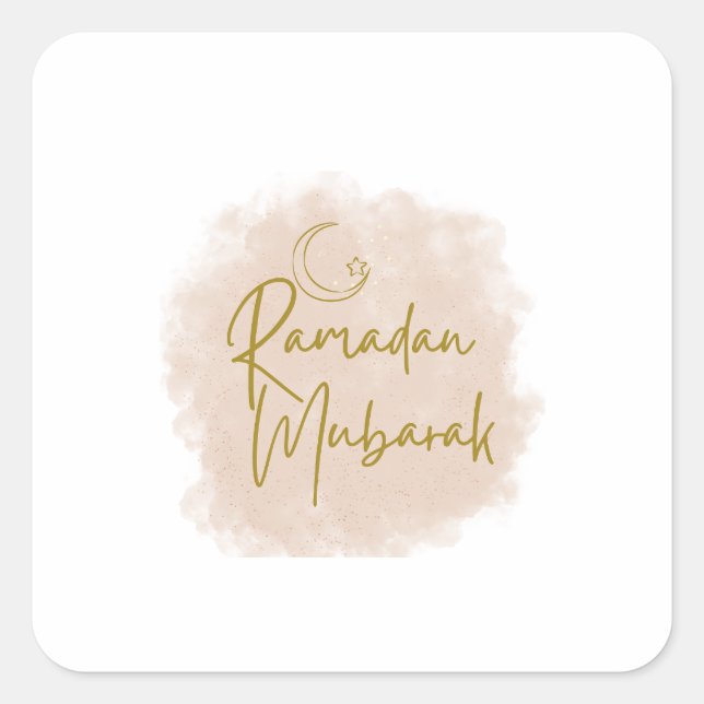 ramadan mubarak square sticker (Front)