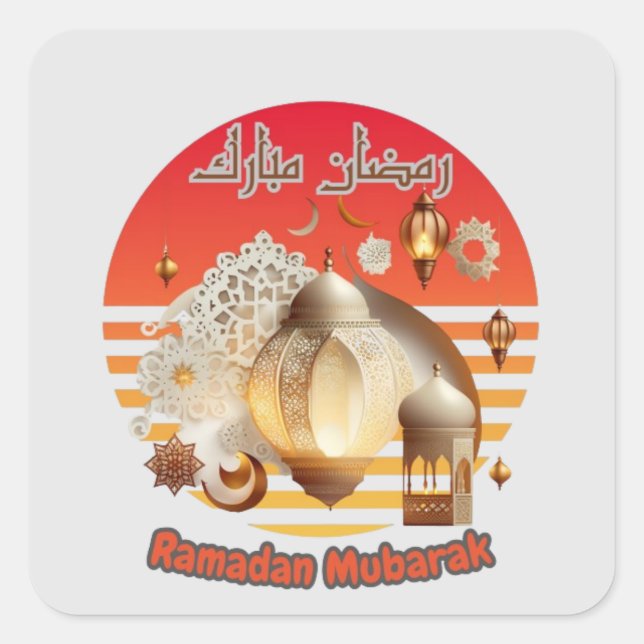 RAMADAN MUBARAK SQUARE STICKER (Front)