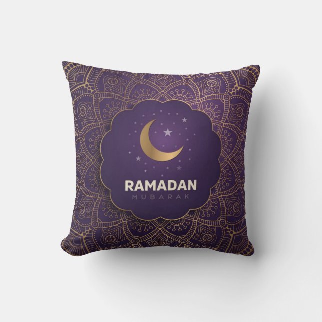   Ramadan Mubarak Throw Pillow (Front)