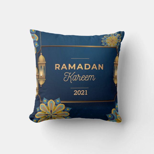 Ramadan Mubarak Throw Pillow (Front)