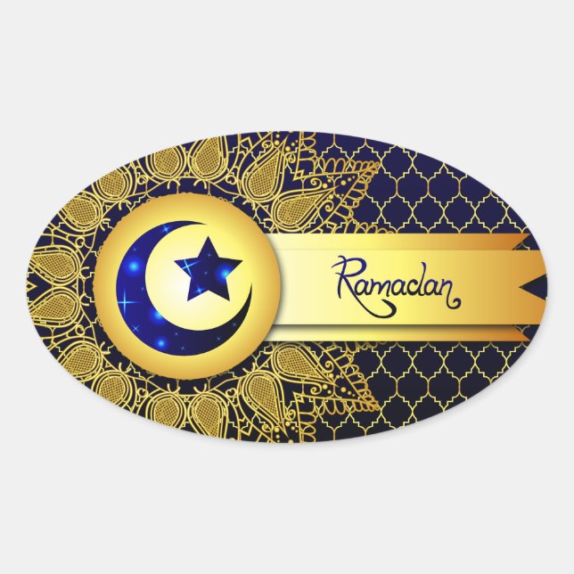 Ramadan Oval Sticker (Front)
