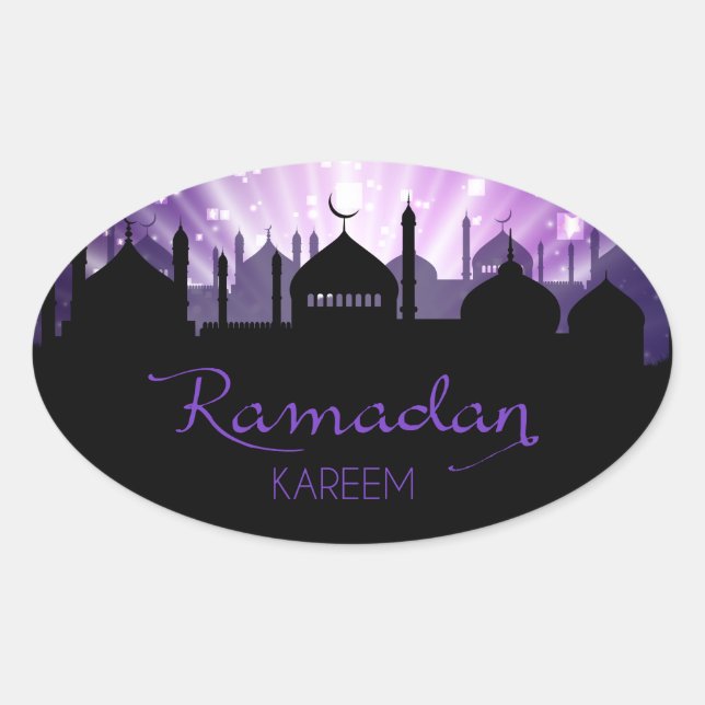 Ramadan Oval Sticker (Front)