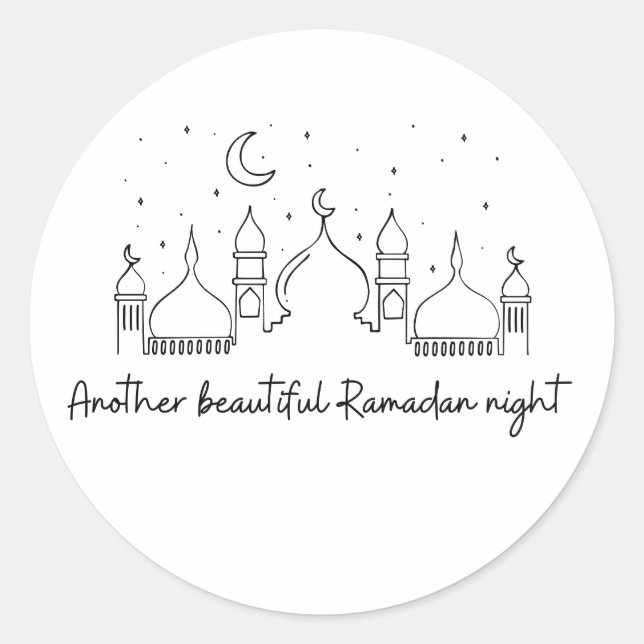 RAMADAN RAMADAN KAREEM RAMADAN MUBARAK CLASSIC ROUND STICKER (Front)