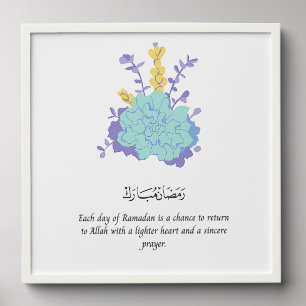 Ramadan Wall Print with Geometric Islamic Patterns Peel And Stick Photo Tile