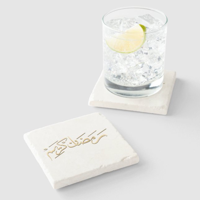 Ramadhan kareem In Arabic Stone Coaster (Side)