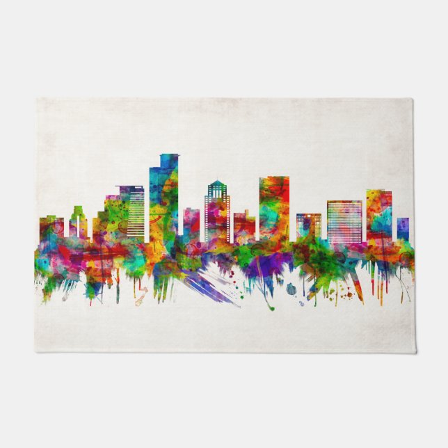 Ramat Gan Israel Skyline Doormat (Front)
