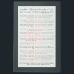 Rambam's 13 Principles of Jewish Faith Dark Green Metal Print<br><div class="desc">The Rambam's 13 principles of faith were formulated in his commentary on the Mishnah (tractate Sanhedrin, chapter 10). Author: Moses ben Maimon (1138–1204), commonly known as Maimonides and also referred to by the acronym Rambam (רמב״ם), was a Sephardic Jewish philosopher who became one of the most prolific and influential Torah...</div>