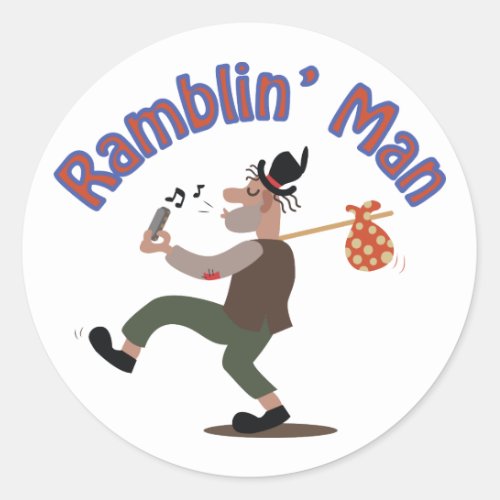 Ramblin Man Classic Round Sticker