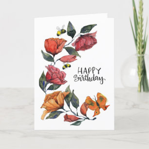 Rambling Rose Birthday Card