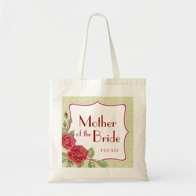 Rambling Rose - Gold -Mother of the Bride Tote Bag (Front)