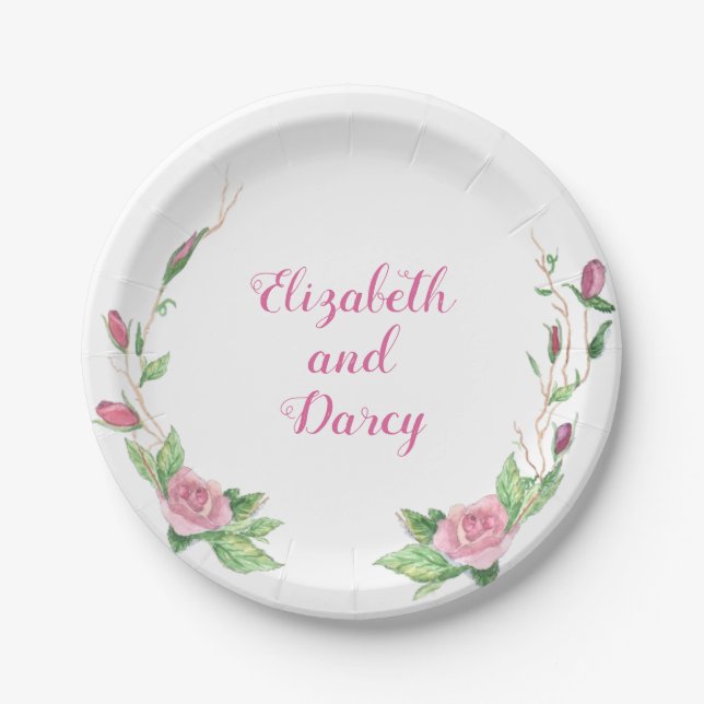 Rambling Rose Paper Plates (Front)