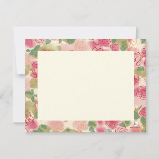 Rambling Rose Personalized Stationery Note Card | Zazzle