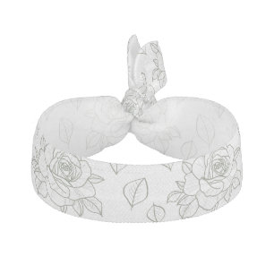 Rambling Rose Sage Bridesmaid Gift Wedding Favor Elastic Hair Tie