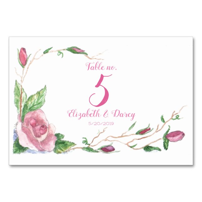 Rambling Rose Table Number (Front)