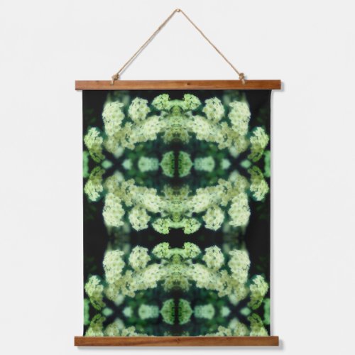 Rambling Wild White Roses Abstract Hanging Tapestry