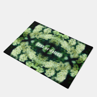 Rambling Wild White Roses Abstract Personalized Doormat