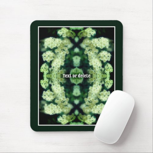 Rambling Wild White Roses Abstract Personalized Mouse Pad