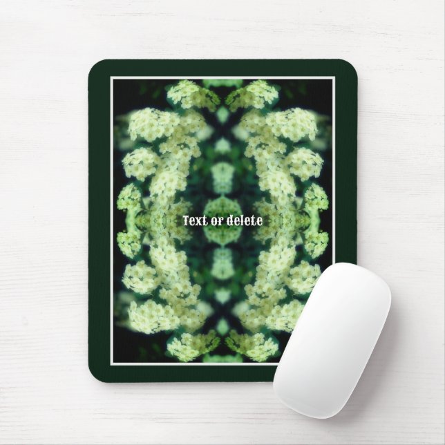 Rambling Wild White Roses Abstract Personalized Mouse Pad (With Mouse)