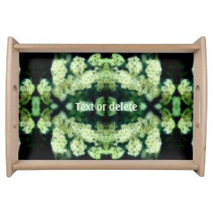 Rambling Wild White Roses Abstract Personalized Serving Tray
