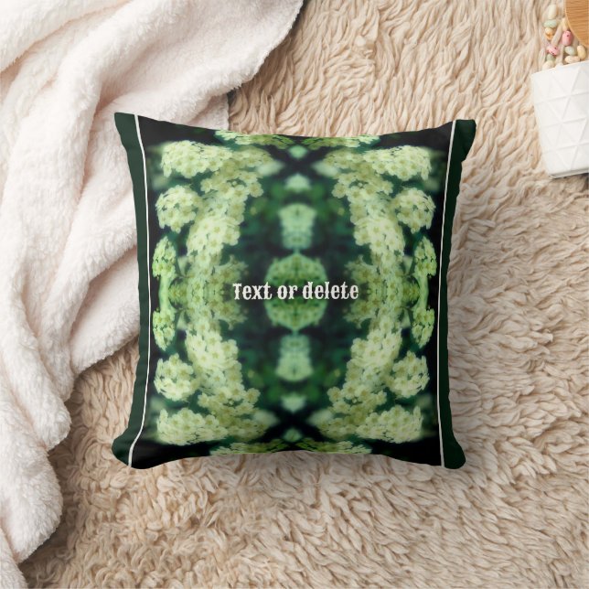 Rambling Wild White Roses Abstract Personalized Throw Pillow (Blanket)