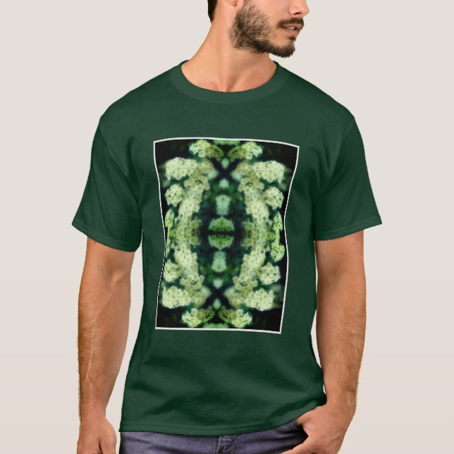 Rambling Wild White Roses Abstract T-Shirt (Front)