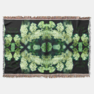 Rambling Wild White Roses Abstract Throw Blanket