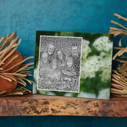 Rambling Wild White Roses Add Your Own Photo Plaque