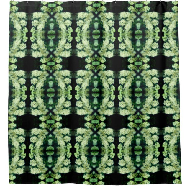 Rambling Wild White Roses Floral Art Pattern Shower Curtain (Front)