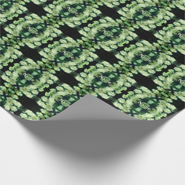 Rambling Wild White Roses Personalized Wrapping Paper (Corner)