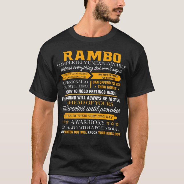 RAMBO completely unexplainable T-Shirt (Front)