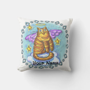 Rambo Kitty Cat Angel Throw Pillow