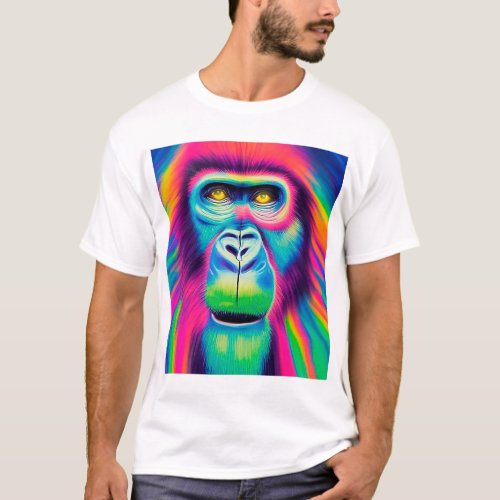 Rambo monkey abstract portrait  T_Shirt