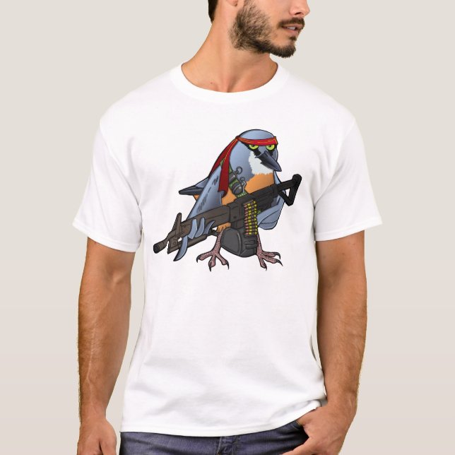 Rambo-style Nuthatch T-Shirt (Front)