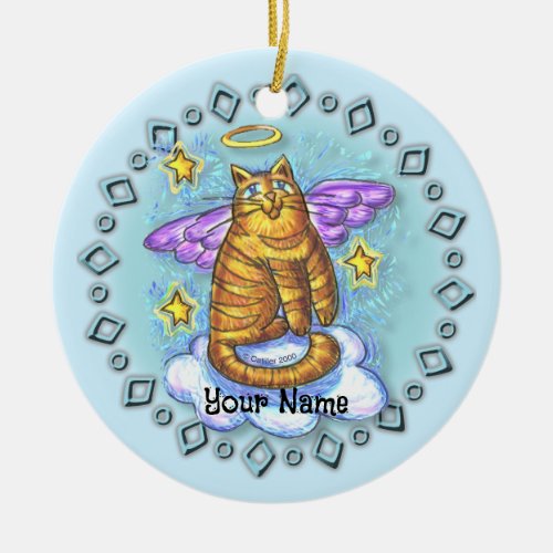 Ramboe Kitty Cat Angel custom name ornament
