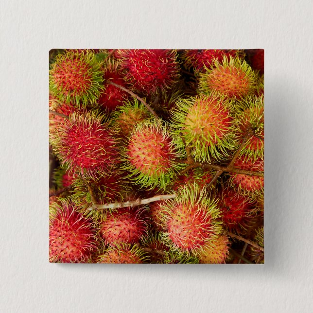Rambutan Fruit at Can Duoc Market Button (Front)