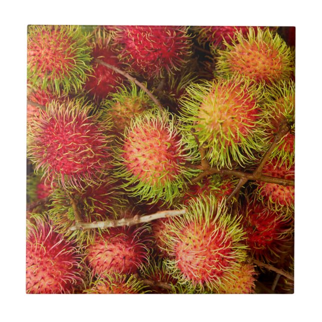 Rambutan Fruit at Can Duoc Market Ceramic Tile (Front)