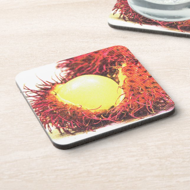 "Rambutan Fruit" Cute Photo. Buy Now Beverage Coaster (Left Side)