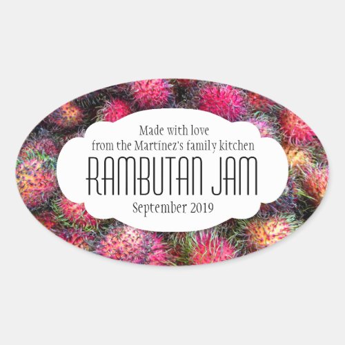 Rambutan preserve jam or food pickle label sticker
