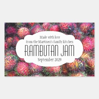 Rambutan preserve jam or food pickle label sticker