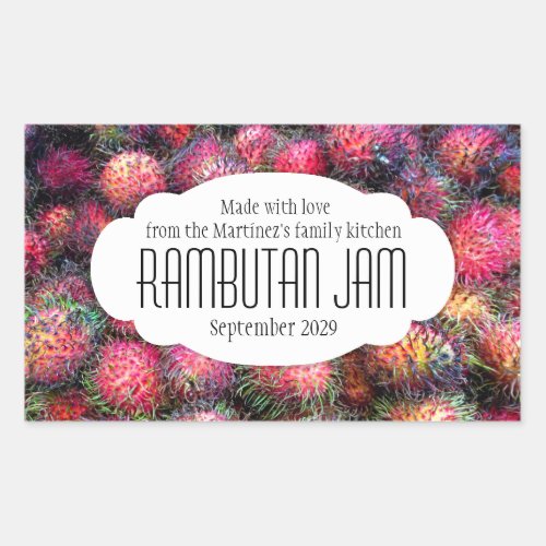 Rambutan preserve jam or food pickle label sticker