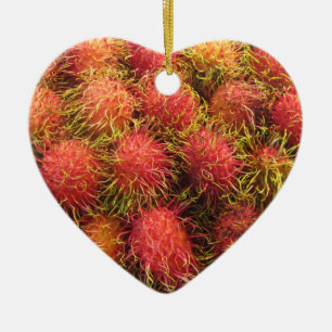 Rambutan Tropical Fruit Ceramic Ornament