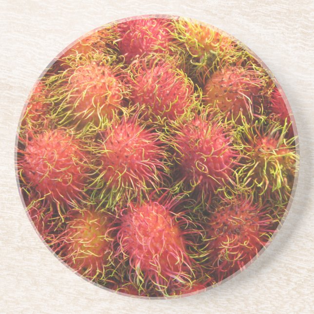 Rambutan Tropical Fruit Drink Coaster (Front)