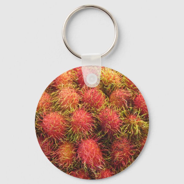 Rambutan Tropical Fruit Keychain (Front)
