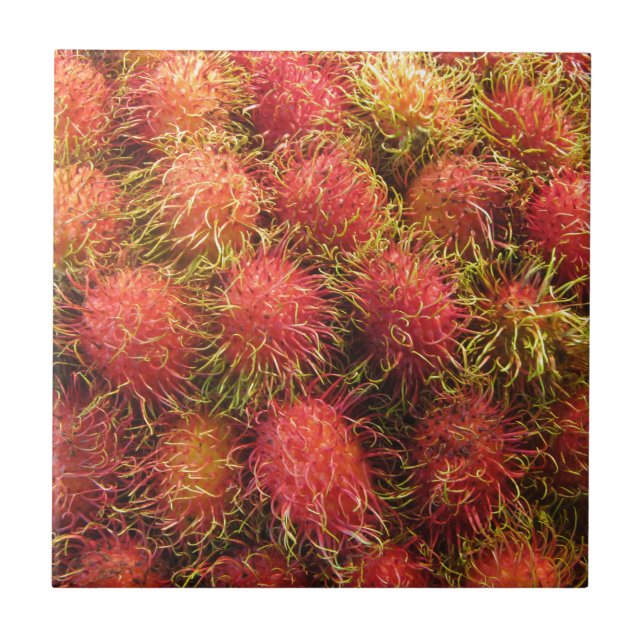 Rambutan Tropical Fruit Tile (Front)
